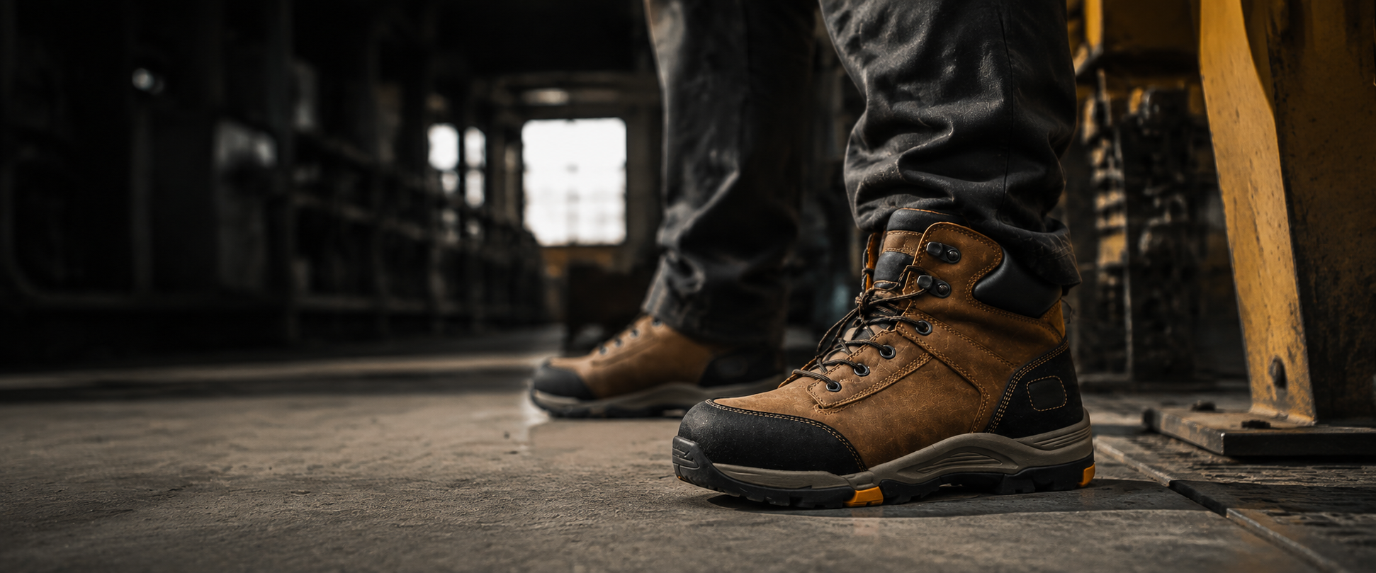 Botas de seguridad industriales en un entorno de fabricación